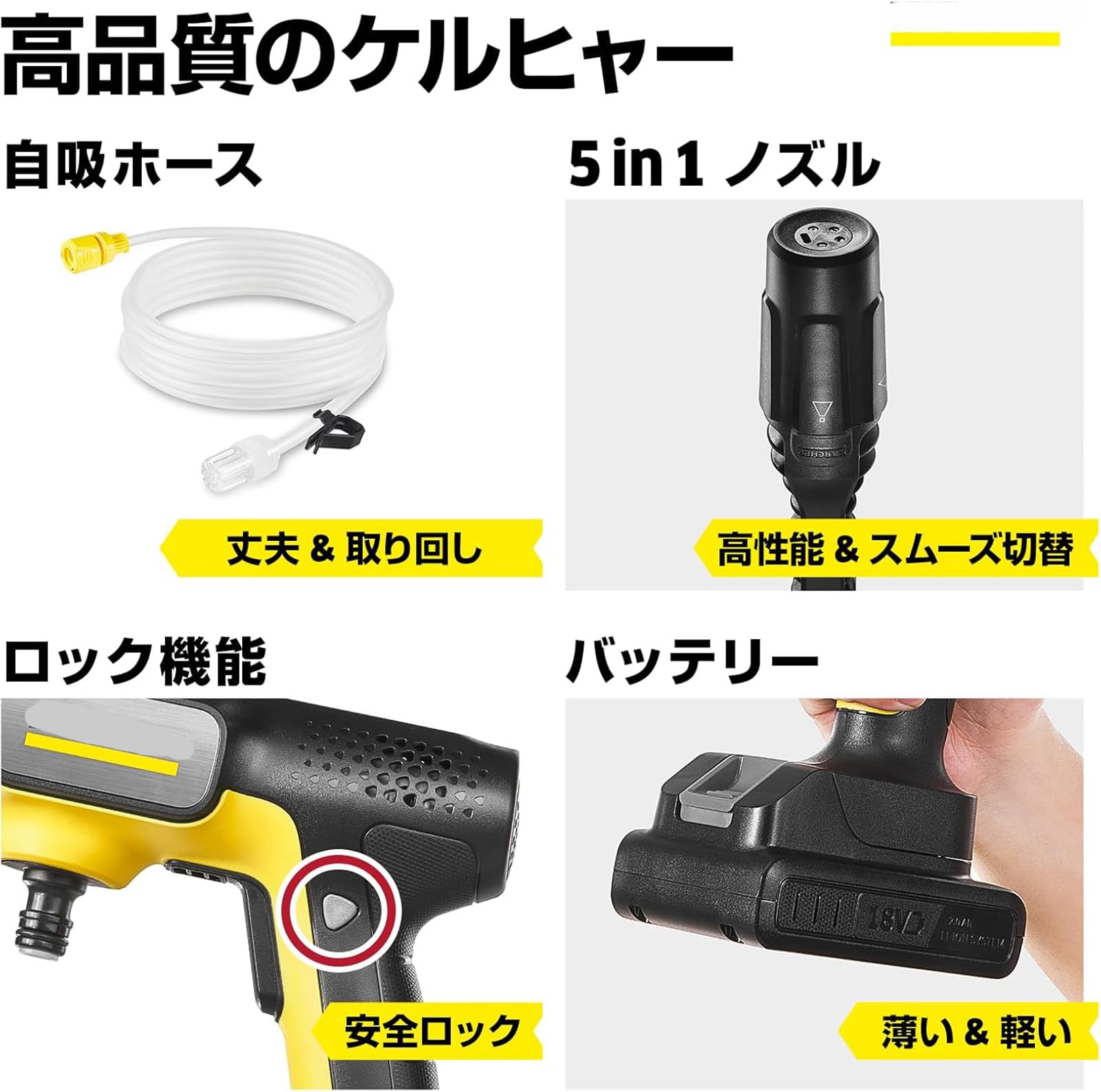 Amazon | コードレス高圧洗浄機 OC 5 Handy CB USB-C充電式 水道接続